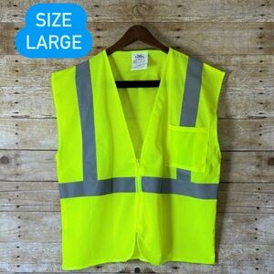 Condor High Visibility Safety Vest Neon Yellow‎ Mesh Reflective Zipper 53YL18A L